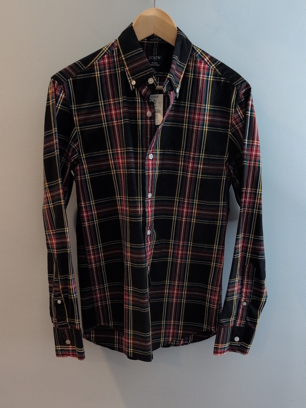J. Crew Mens S Slim Untucked Flex Washed Long Sleeve Button Down Style #BB718